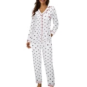 Womens Organic Pajamas Girls Flannel Pajamas Pajamas Dress for Women Bridal Sleepwear Button up Pajamas for Women Pajama Short Sleeve Pajama Set Silk Women for Ladies Pajama Set for Family Top And