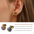 thumbnail image 3 of facefd 5 Pcs Boucles d'Oreilles Écouteurs Ronds Clous Rose Fleur Accessoires de Bijoux Décorations Mode Mariage Charme Cadeaux de Fête Punk Boule Colorée Épingle Colorée, 3 of 6
