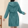 thumbnail image 5 of Women’s Hooded Fleece Bathrobe – Plush Short Robe with Waist Belt & Pockets (Cozy Lounge Essential), 5 of 5