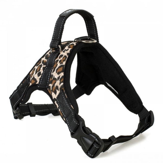 Harnais pour Chien Réglable Gilet de Marche Col Anti-Traction Nylon Doux avec Sangle de Marche