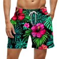 thumbnail image 2 of Kakii Men's Swim Trunks Hawaiian Bathing Mesh Lining Suit Swimsuits Beach Shorts with Pockets, 2 of 6