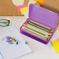 thumbnail image 5 of Dvruxg Plastic Cosmetics Case, Large Capacity Box, Hard Crayon Box Storage with Snap-Tight Lid for Office Supplies(Purple), 5 of 5