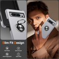 thumbnail image 4 of KOMI for Google Pixel 8 Pro Case, Slim Tough Rugged Shockproof Protective Pixel 8 Pro Phone Case with Metal Ring Kickstand for Google 8 Pro Case, Silver, 4 of 5