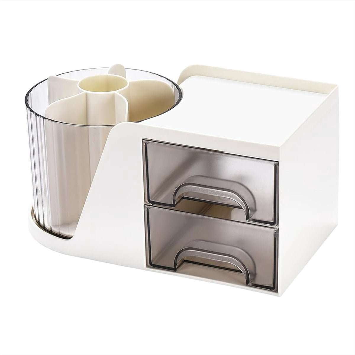 Desk Organizer, Desktop Pen Pencil Card Holder Storage Box for Desk, Makeup Organizer, Office Supplies Desk Accessories,1 x Desk Organizer,White