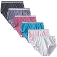 thumbnail image 1 of Fruit Of The Loom Womens Heather Brief Panty 6-Pack, 9, Assorted Heathers, 9, 1 of 12