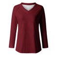 thumbnail image 4 of KIHOUT Spring Winter Womens Tops Fashion Casual Long Sleeve V-Neck Solid Color Ladies Tops Blouse, 4 of 4