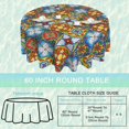 thumbnail image 2 of Ethnic 60 Inch Round Tablecloth,Mexican Talavera Ceramic Table Cloth Waterproof Stain and Wrinkle Resistant Circle Table Cover for Kitchen Dining Picnic Camping Indoor Outdoor Decor, 2 of 6