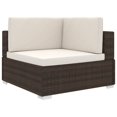 thumbnail image 1 of vidaXL Chaise d'Angle Sectionnelle avec Coussins en Rotin Synthétique Brun, 1 of 4