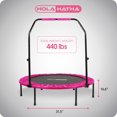 thumbnail image 3 of HolaHatha Mini-Trampoline Pliable avec Poignée Ajustable, 40 Pouces, Rose, 3 of 9