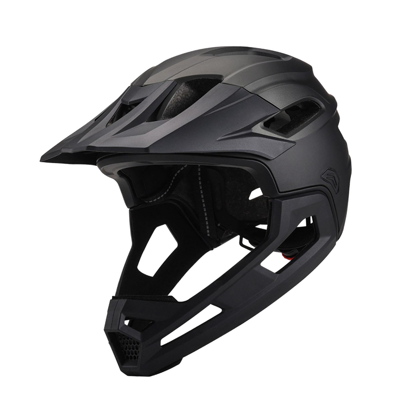 Almencla Full Face Bike Helmet Hat Downhill Protective Helmets Cycling Helmet black titanium