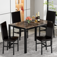 thumbnail image 3 of Furlinkhm Dining Table Set for 4, Faux Marble Table with 4 PU Leather Chairs, Modern Kitchen Table and Chairs for 4, Small Kitchen Table and Chairs for Dining Room, Kitchen, Coffee, 3 of 9