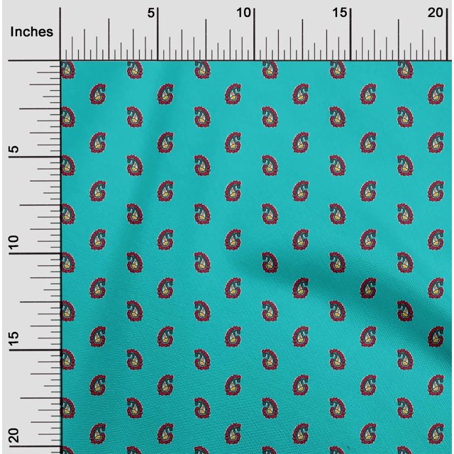 oneOone Viscose Chiffon Fabric Paisley Block Print Sewing Fabric BTY 42 Inch Wide