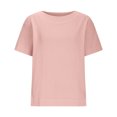 thumbnail image 4 of Yuyuzo Hauts pour Femmes T-Shirts à Manches Courtes Col Ras du Cou Décontractés Confortables Blouses Tuniques Amples, 4 of 7