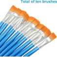 thumbnail image 4 of Pinceaux Plats, Manche Bleu Ciel, Lot de 10, 3/4 Po, 4 of 5