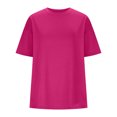 thumbnail image 3 of Plebaso T-Shirts Surdimensionnés pour Femmes 2025 Manches Courtes Hauts Amples Col Rond Décontracté Uni T-Shirts Basiques pour Femmes, 3 of 5