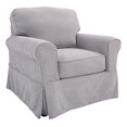 thumbnail image 1 of OSP Home Furnishings Ashton Slipcover Round Arm Chair, Grey, 1 of 5