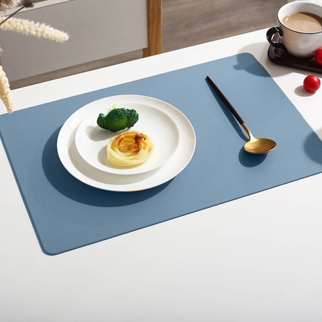 up to 65% off Iumwxz 17.71X11.81inch Rectangular Solid Colour Faux Leather Placemats Coffee Mats Dish Mat Kitchen Table Mats Easy to Clean Kitchen Table Mats Table Decor Christmas Decor