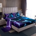 thumbnail image 1 of Erosebridal Teens Geometry Twin Sheet Sets, Futuristic Abstract Bedding Twin Size, Square Striped Decor,, 1 of 7
