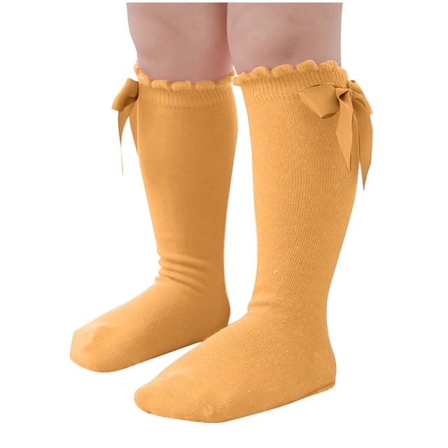 FAIWAD Baby Girls Knee High Socks Cotton Ruffled Tube Stockings Infant Toddler Cute Daily Long Socks