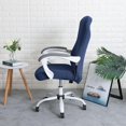 thumbnail image 3 of ORUYROP Office Chair Cover Water Resistant Navy Stretch Jacquard Computer Chair Slipcover for Armrest Chairs L, 3 of 7