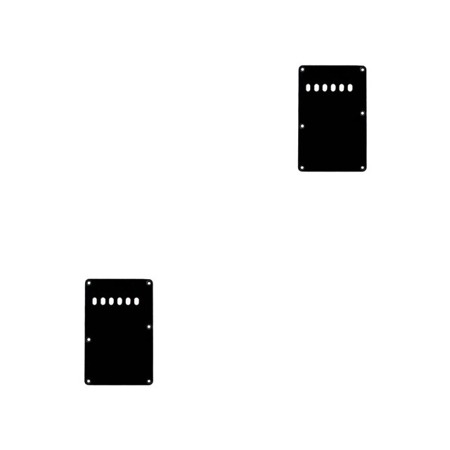 maskred Tremolo Cavity Cover Wear-resistant Back Plate Rustproof Back Cover Guitar Pickguard DIY Accessories Scratch Plate Black 2Set