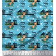 thumbnail image 1 of Soimoi Poly Georgette Fabric Swimming Pool,Cartoon & Buildings Architectural Print Fabric by Yard 42 Inch Wide, 1 of 3