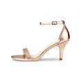 thumbnail image 3 of BLISSFUL STEP Women's Solid Color Open Toe Rhines Ankle Strap Stiletto Sandals Rose Gold 10, 3 of 8