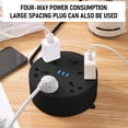 thumbnail image 3 of TopLLC Barre d'Alimentation de Voyage, Rallonge de 6,56 Pi avec 3 Ports USB et 5 Prises, Prises Multiples Ultra-Compactes à Grand Espacement, Prises, Pièce, pour Pièce, Travail en Liquidation, 3 of 6
