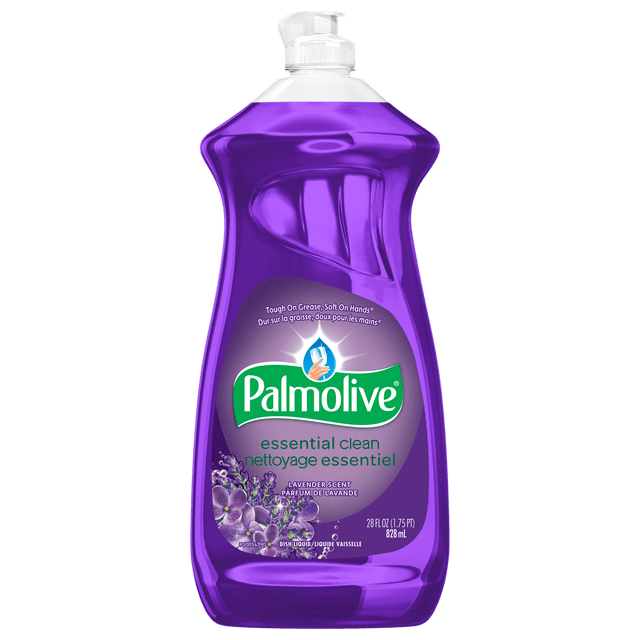 Savon à vaisselle liquide Palmolive Nettoyage Essentiel, 4 fois plus efficace contre la graisse et les taches, parfum de Lavande, 828 ml