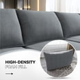 thumbnail image 3 of HONBAY Modular Sectional Sofa avec Canapé Méridien Réversible avec Ottomans, Canapé Sectionnel en U pour Salon, Gris Bleuâtre, 3 of 8
