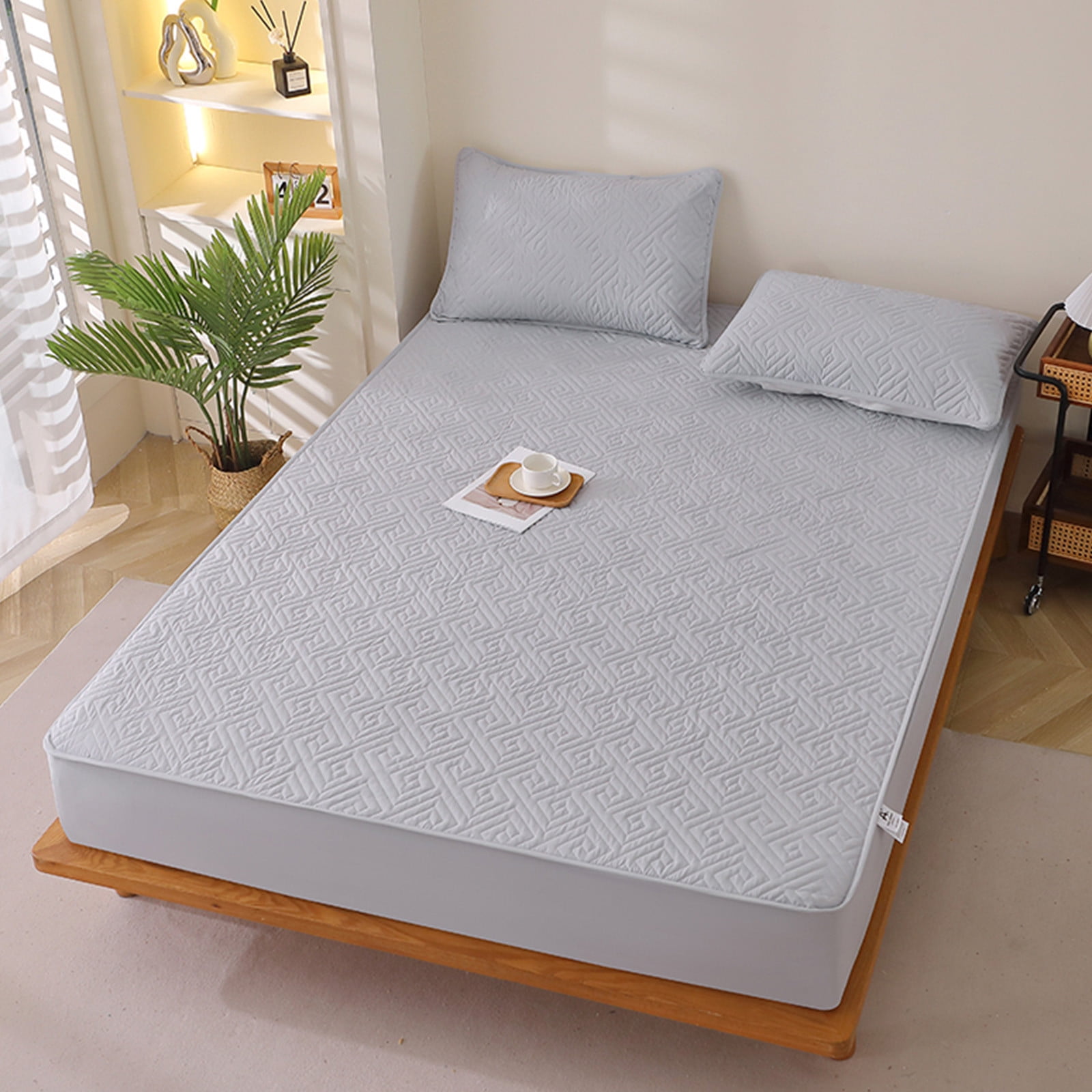 Dvkptbk Matelas Imperméable Chapeaux de Lit Imperméables Pièce Protège-Matelas en Coton Épaissi Couvre-Lit d'Automne et d'Hiver Drap Literie