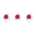 thumbnail image 1 of relayinert Broche Moderne Minimaliste Unique et à la Mode Pièce de Déclaration Épingles de Luxe pour Mariages Rose Rouge 3Set, 1 of 6