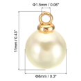 thumbnail image 2 of Unique Bargains Pendentifs Perles Factices 8 mm, Lot de 150 Perles Rondes Imitation Perle, Beige Doré, 2 of 6