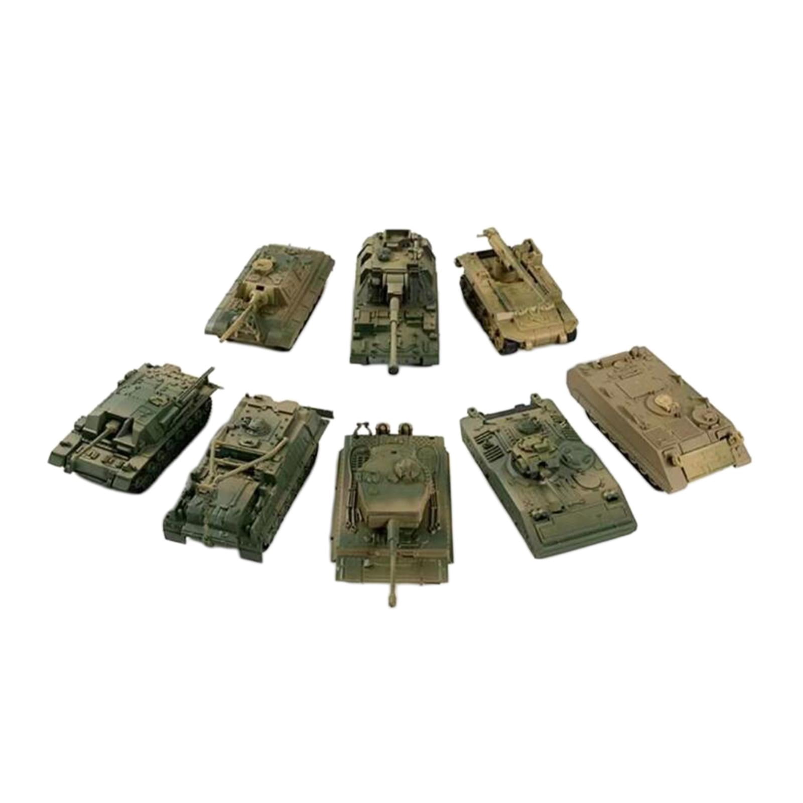 8 Pieces 1/72 Tank Toy Model 4D Modern Tank Model Collectible Vehicle Tank Model Toy Educational Toys 1:72 Scale Tank Model for Girls Kids