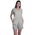 thumbnail image 1 of Moomaya Pyjama pour Femmes Imprimé, Ensemble Deux Pièces à Col Cranté avec Short, 1 of 6