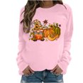 thumbnail image 2 of Meichang Hauts Décontractés pour Femmes T-Shirts Graphiques de l'Action de Grâce Coupe Ample Manches Longues Automne Col Rond Blouses Décontractées Reconnaissantes, 2 of 4
