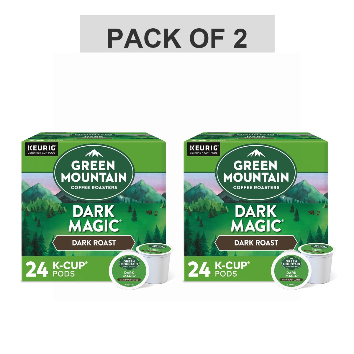 Bundle of 2 - Green Mountain Coffee Dark Magic K-Cup Coffee Pods, 24 Count For Keurig Coffee Makers 24 count (Pack of 1)