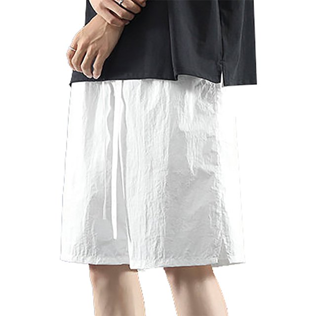 Diufon Men's Athletic Shorts Cotton Linen Drawstring Waisted Outdoor Sport Shorts Spring Summer Shorts with Pockets