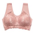 thumbnail image 2 of AherBiu Plus Size Bras for Women Front Closure No Underwire Lace Solid Color Bralettes Full Coverage Push up Bras, 2 of 5