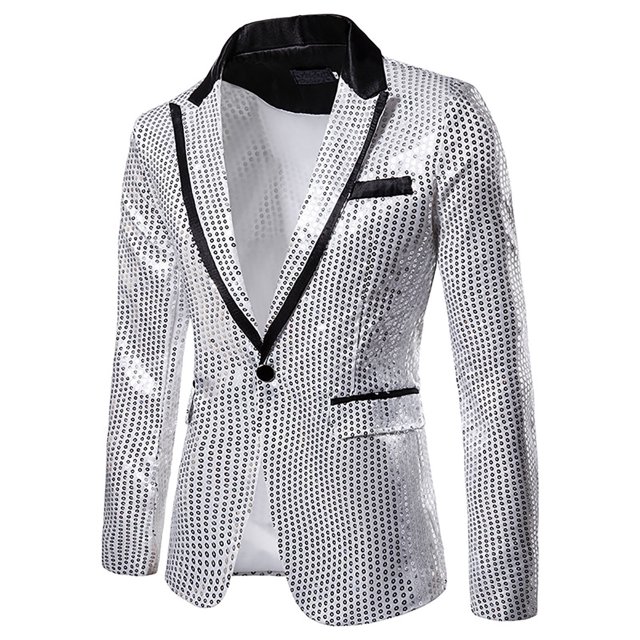 Birdeem Veste de Complet Décontractée pour Homme, Automne et Hiver, Mode, Personnalité, Paillettes