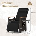 thumbnail image 3 of Costway Fauteuil Inclinable en Osier pour Patio, 1 Pce, avec Dossier et Repose-Pieds Réglables, Table d'Appoint Rabattable, 3 of 9