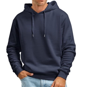 Ediodpoh Chandails à Capuche et Chandails pour Hommes Décontractés Unis Chandail à Capuche pour l'Automne et l'Hiver Haut Sans Poches Chandails pour Hommes Bleu Marine G