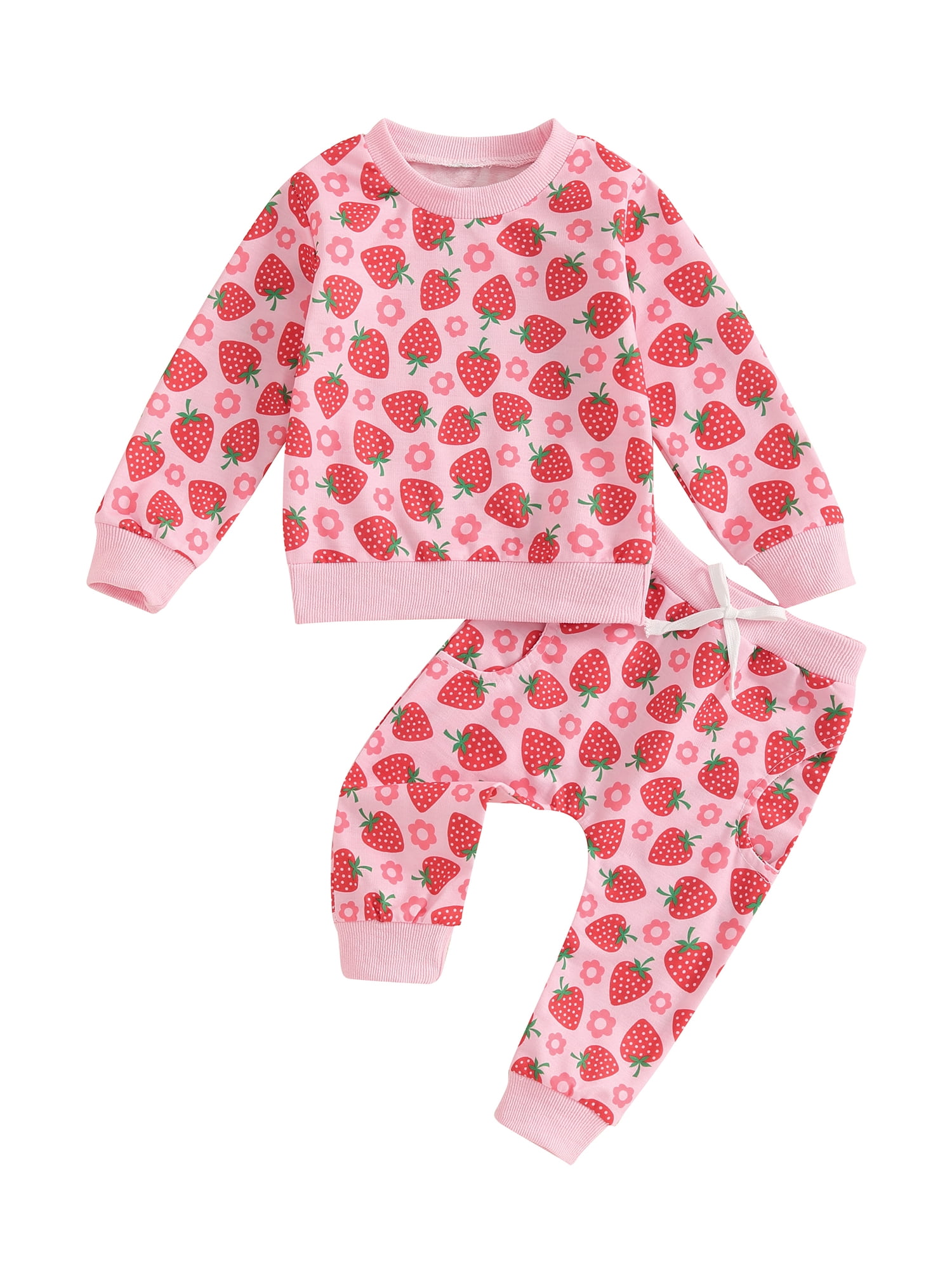 Gupgi Ensemble d'Automne à Fleurs pour Tout-Petite Fille, Chandails à Col Rond à Manches Longues et Pantalons Longs, Ensemble de Vêtements 2 Pcs