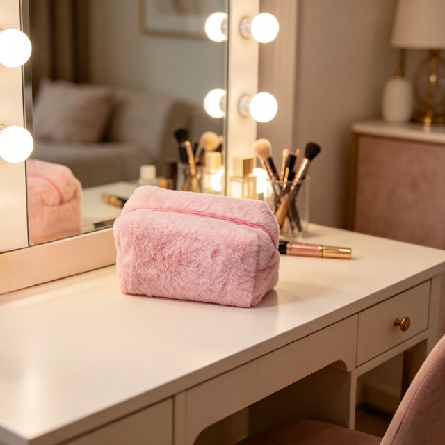 Linnome Trousse de Maquillage Colorée avec Fermeture Éclair pour la Maison, le Voyage, le Bureau, Organisateur d'Accessoires Cosmétiques pour Rouges à Lèvres 7,09 X 3,94 Po