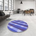 thumbnail image 4 of Ahgly Tapis d'Intérieur Lavable en Machine Carré Transitionnel Bleu Ciel, 6 Pieds Carré, 4 of 7