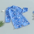 thumbnail image 3 of Toddler Baby Boys One-Piece Swimsuit Print Long/Short Sleeve Zipper Rashguard Swimwear + Swimming Cap, 3 of 8