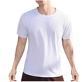thumbnail image 1 of Dagugfen Tops for Men Summer Short Sleeve Round Neck Lightweight Casual Basic Tee Shirts Solid Color, 1 of 6