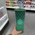 thumbnail image 2 of TIELUTT Summer 710 800ml Reusable Cup with Lid and Straw Cold Drink Cup with Straw Clear Cup Camping Kitchen Cups Glasses 32 Can Shaped Glass Cups Drinking Set up Glass with Measurements 5 Ounce, 2 of 8