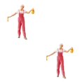 thumbnail image 1 of Wweixi 1/87 Diorama Graffiti Figure Characters Resin People Train Layout Pink 2Set, 1 of 6