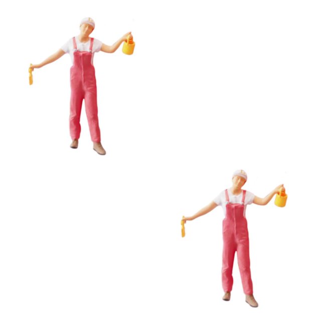 Wweixi 1/87 Diorama Graffiti Figure Characters Resin People Train Layout Pink 2Set